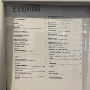 menu