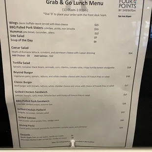 menu