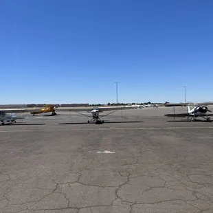 Hangar plane strip behind cafe.