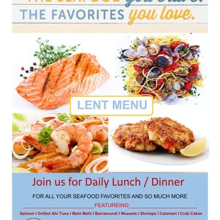 the seafood you crave menu