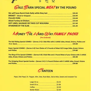 Prices and menu are subject to change due to economy.