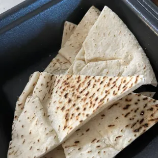 Store-bought pita. Dry.