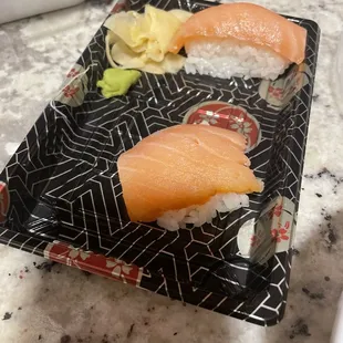 Smoked salmon sushi. Delicious.