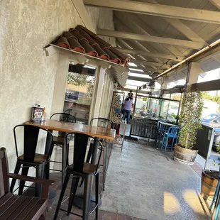 the outdoor seating area