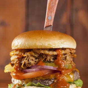 BBQ Pork Cheeseburger