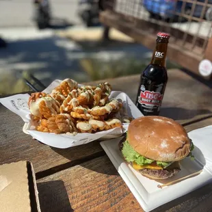 Chez Burger Trufflin Waffle Fries Root beer