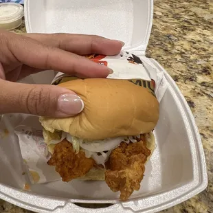 Sando Jr, and chicken Sando regular