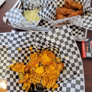 Loaded fries and 6pc wing combo.