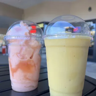 two drinks on a table