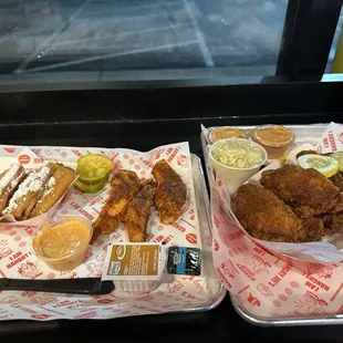 chicken wings and fried chicken, food