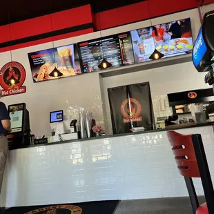 a man standing at the counter