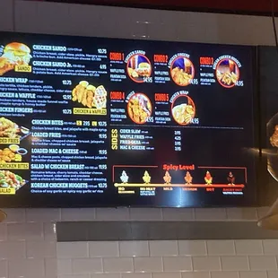 Regular menu options