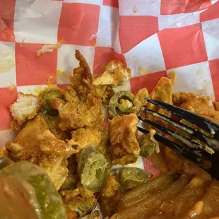 Loaded Fries: Mostly small chunks of chicken. Don&apos;t think I&apos;m gonna come to this location anymore.