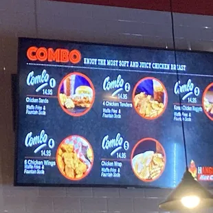 Combos menu