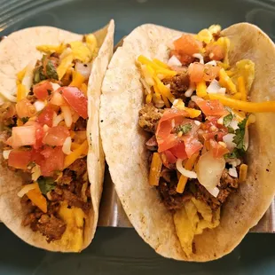 Breakfast tacos with chorizo