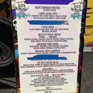 Menu @ Big Ugly Brewing 09/02/2022