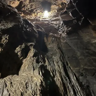 Looking up into the blast shaft that had air from the outside