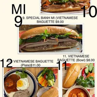 a variety of food items