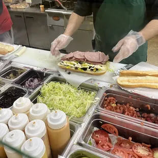 Cold Cuts Sub being made