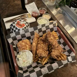 Chicken Tenders and Double Patty Burger! Both Excellent!