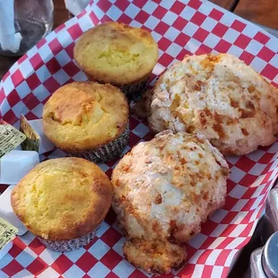 Biscuits and cornbread