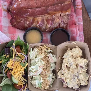 1/2 slab RIBS, potato salad, coleslaw