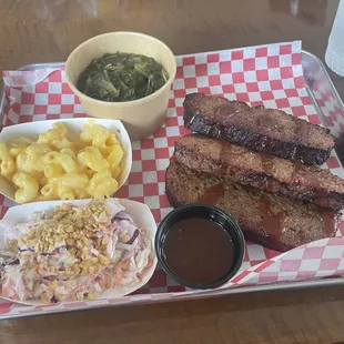 Smoked meatloaf with sides