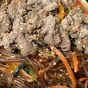 Japchae with beef  - well seasoned and flavored.