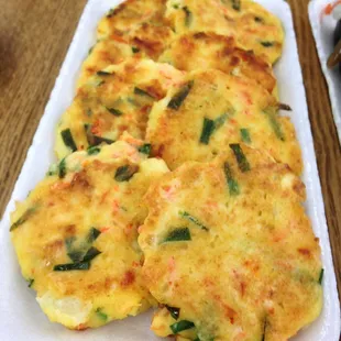 1/25/15 I don't know what this is called but it's like a mini omelets with seafood. It was good and served hot.