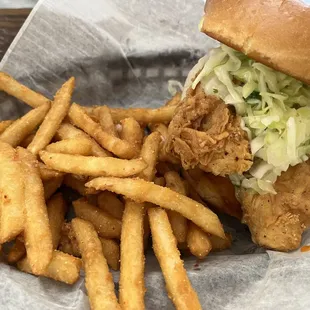 Special of the Day - Korean Fried Chicken Sandwich on Brioche Bun and slaw