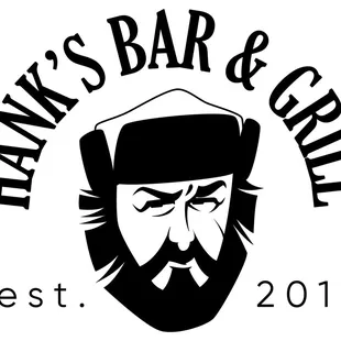 the logo for hank's bar and grill