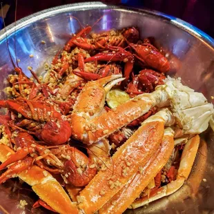 crawfish and crab