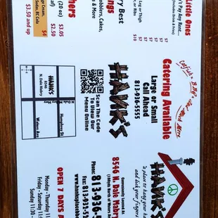 menu