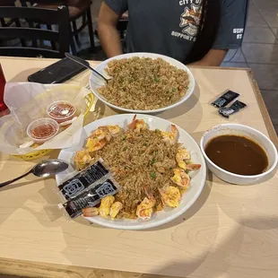 Large Fried Rice and the Shirmp Box