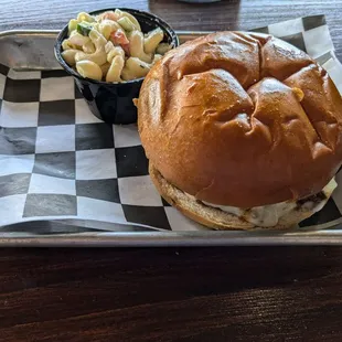 Burnt ends sandwich.