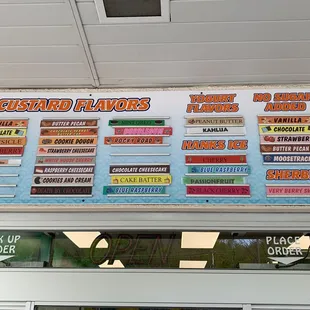Custard flavors as of 5/2/22