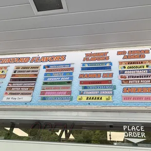 Custard flavors