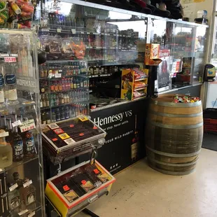 the inside of a liquor store