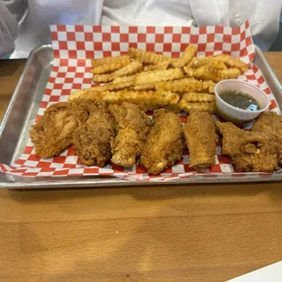 Wings and fries