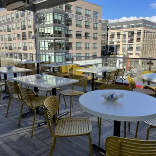 Roof top dining area. Look at those views!