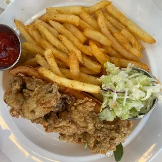 Oyster Po'boy w/ Cole Slaw