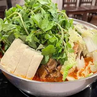 a bowl of food on a table