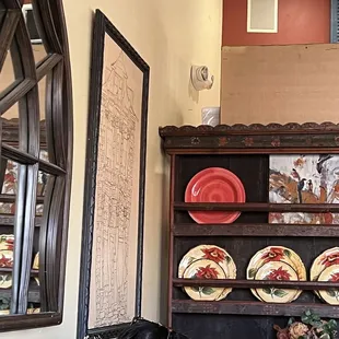 plates on display in a store