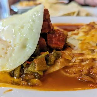 Carne adovada breakfast enchiladas, Christmas