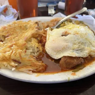Pork rolled enchiladas with red and green chili