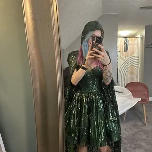 Cape with the dress I had gotten elsewhere. Perfect match!