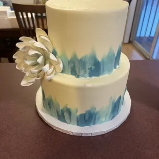 Beautiful cake done for my daughter's bridal shower. It was all in buttercream which made it very tasty but it looked perfect.
