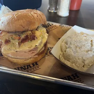 Smoked turkey sandwich and side of potato salad!