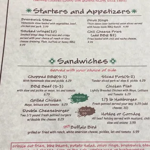 menu