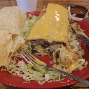 Baja Bobby Burrito with nacho cheese...um...yummy!!!